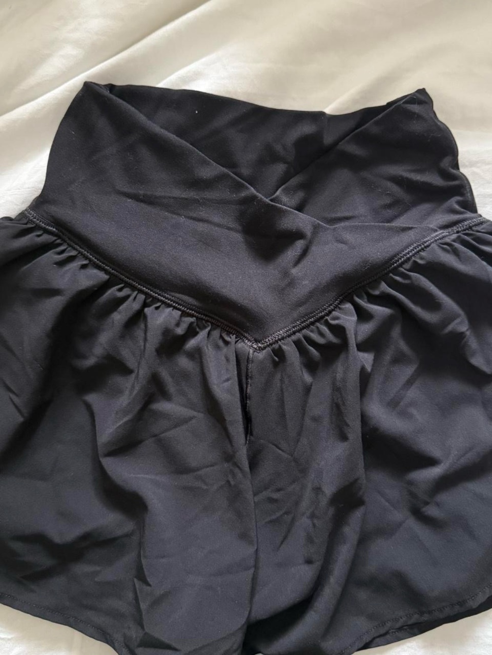Offline by aerie real me black crossover flowy shorts